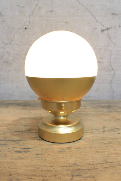 Crown Sphere Lamp gold lamp holder with a gold gallery and a old and opal shade