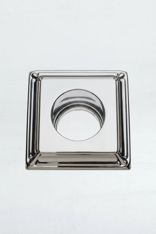 Bright Chrome finished downlight cover with driver. 