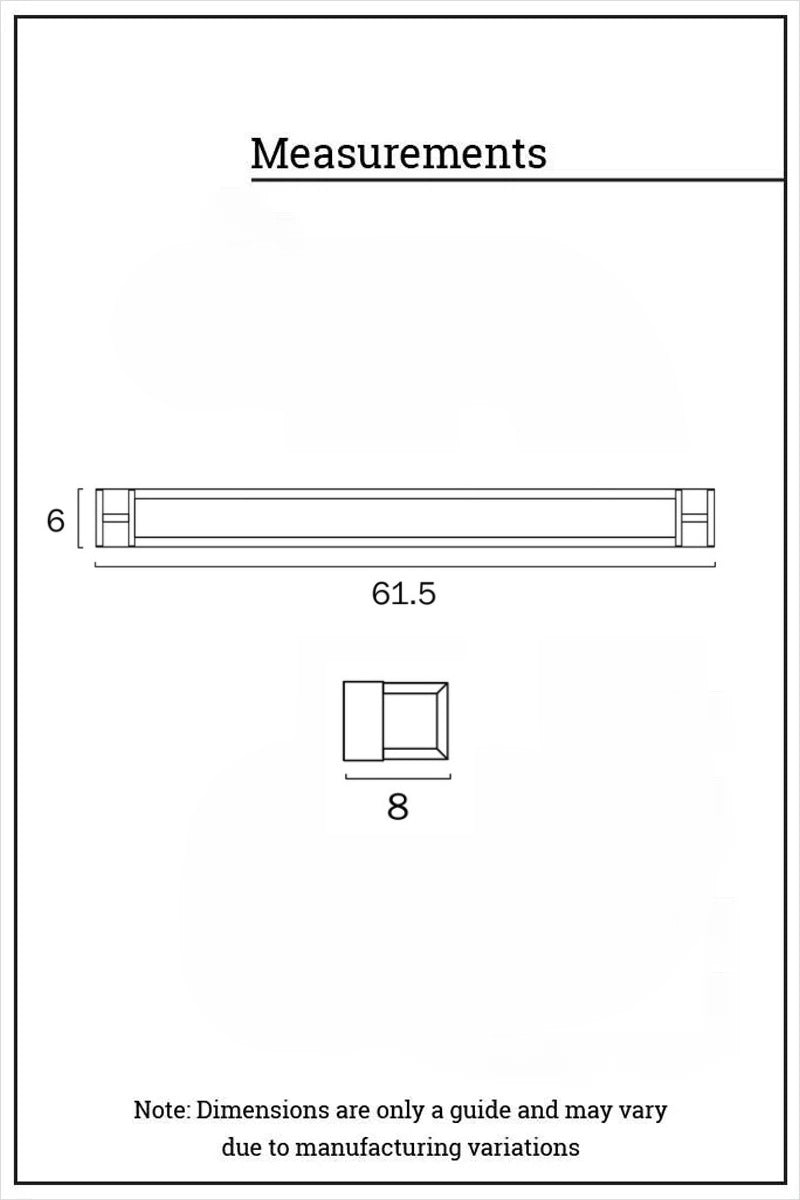 Dimension Illustration for the medium vanity wall light