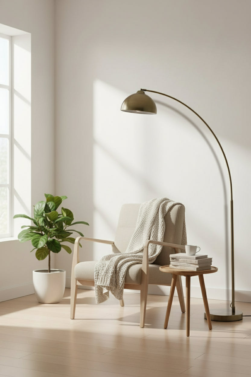 Brass floor lamp