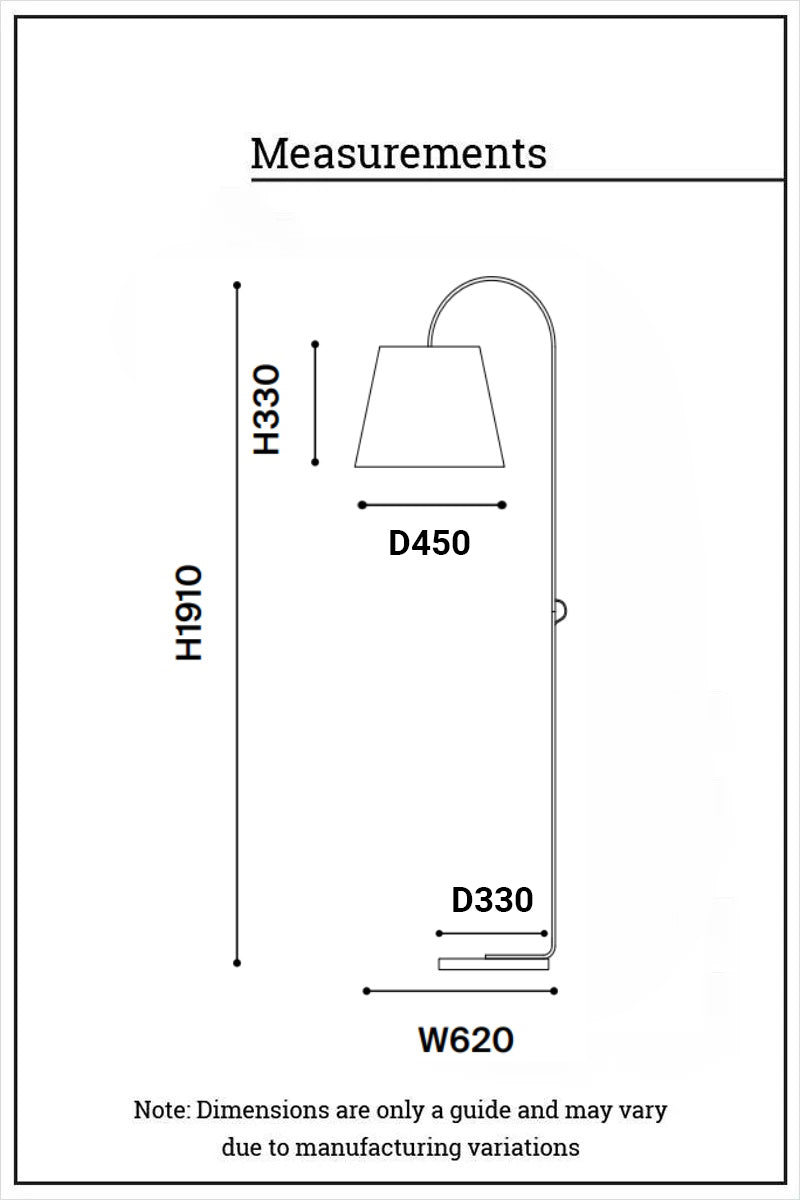 Dimension Illustrationfor floor lamp