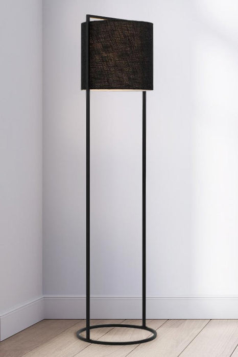 Floor lamp with black shade