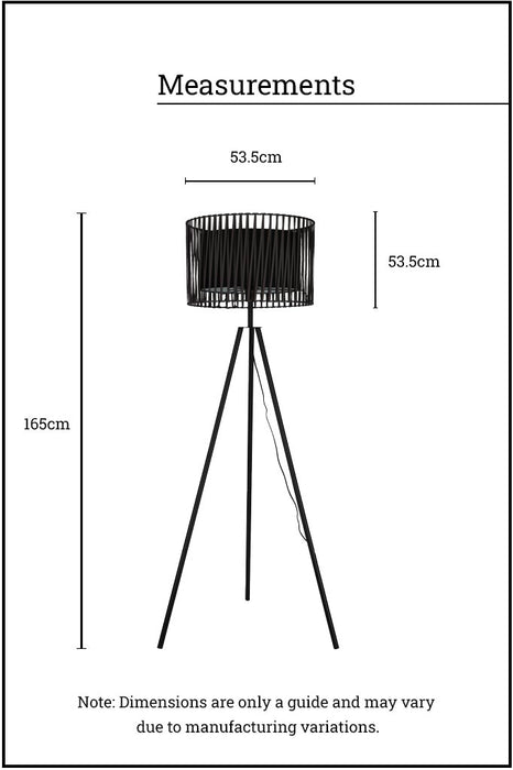 Measurements of the floor lamp