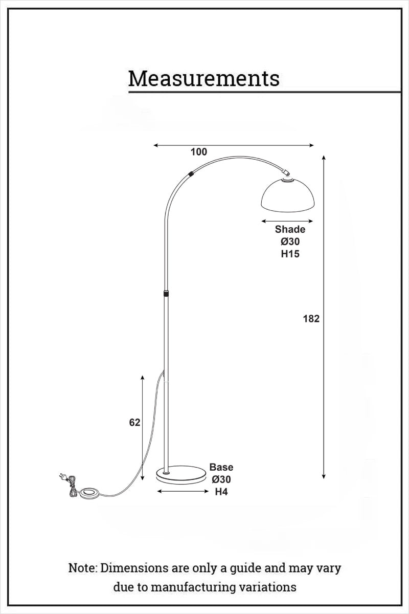 Floor lamp dimension illustration