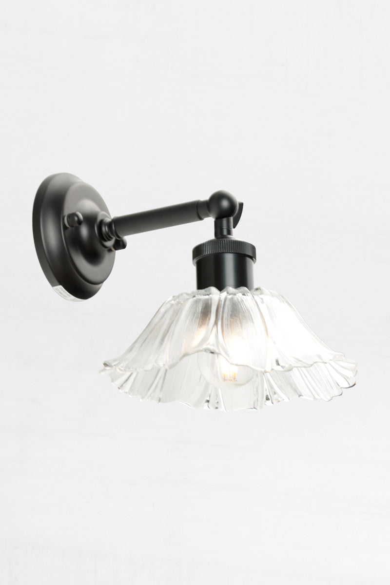Honfleur glass shade with black wall arm