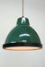 Green Loft Pendant Light with Flat glass shade cover and jute cord
