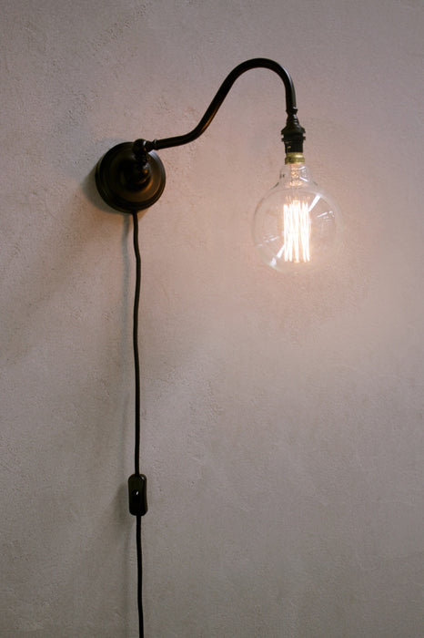 DIY wall light with swivel joint in wall mount