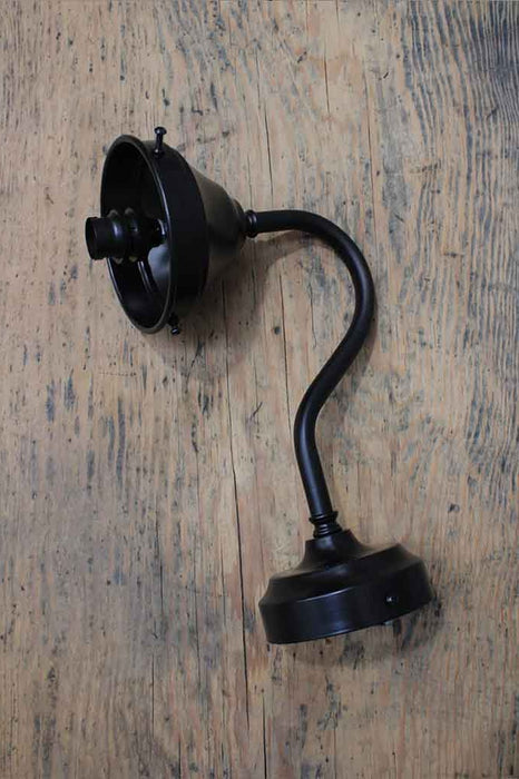 Gooseneck Exterior Wall Sconce with 4 ¼ Cup Cover in black 