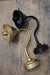 Gooseneck Exterior Wall Sconce with 4 ¼ Cup Cover in black and gold