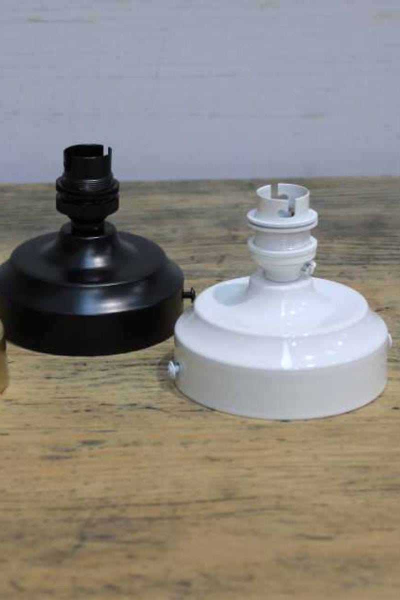 Three batten holders in gold/brass, black and white