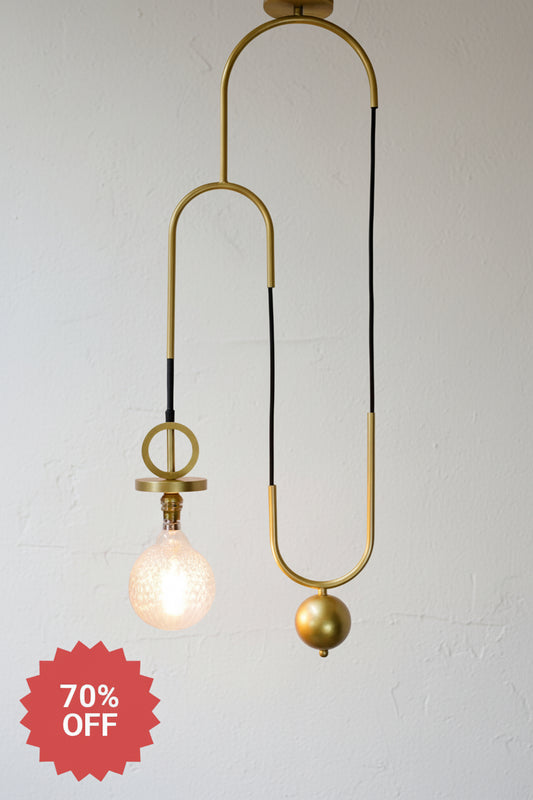 Disc gold brass pendant cord