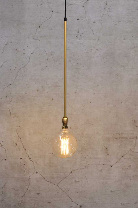 Junction Cross Pendant C in brass gold with round bulb