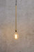 Junction Cross Pendant C in brass gold with round bulb