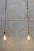 Junction Pendant B in brass gold with tear drop bulbs