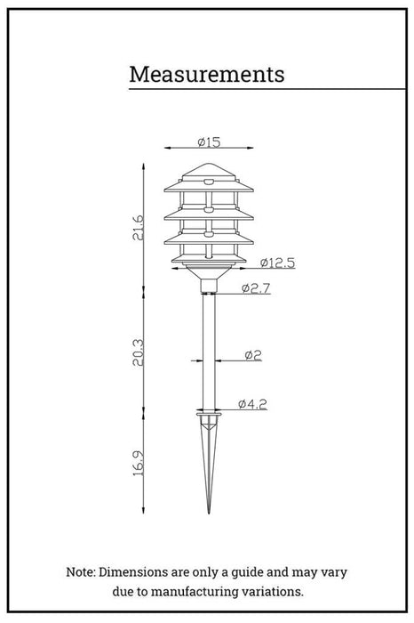 measurements of Fallon DIY Garden Spike Light