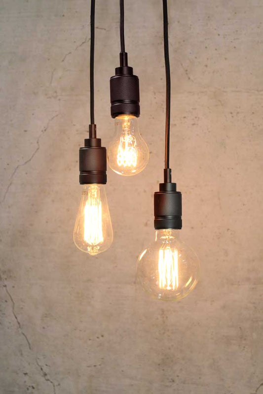 Knurled Metal Multi Drop Pendant black