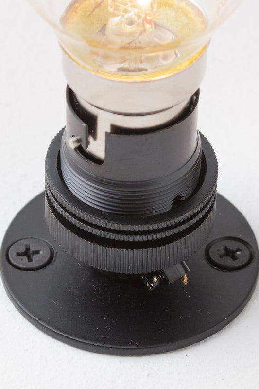 Black close to ceiling batten holder for flush mount lights