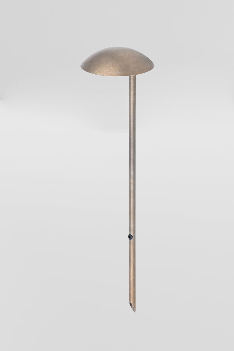 Brass garden spike with built in LED light source