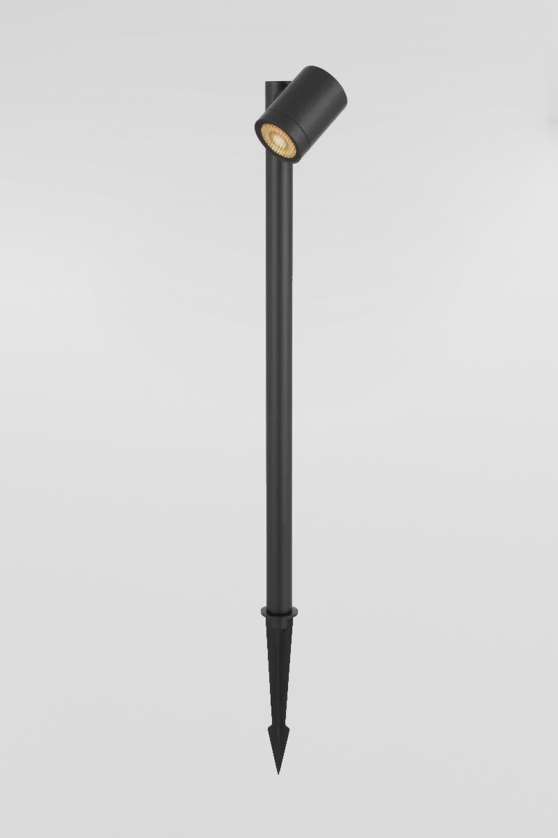 Black 24V tall garden post light, IP65 outdoor rated, 600mm high