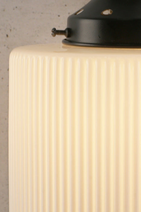 reeded glass shade in opal