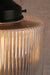 close up of Lloyd Reeded Glass Chandelier clear shades