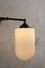 Lloyd Reeded Opal Glass and black  Double Swivel Arm Wall Light