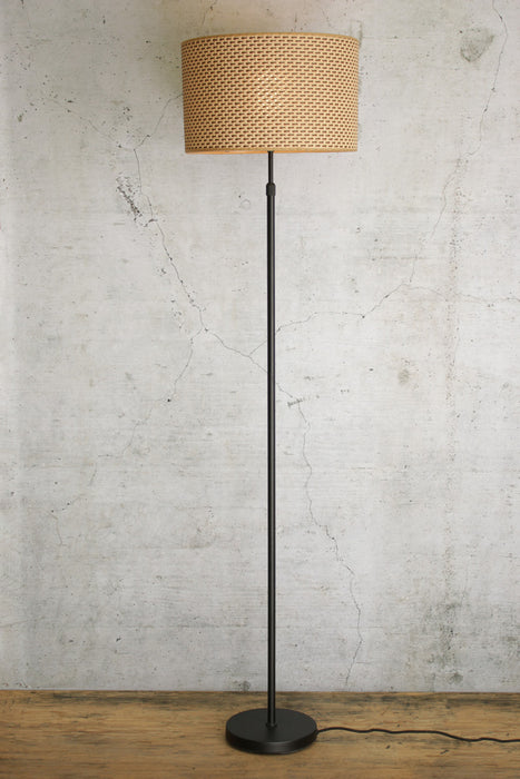 Rope floor lamp with black base
