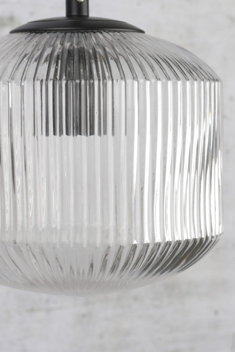 Steller clear reeded glass with no bulb on