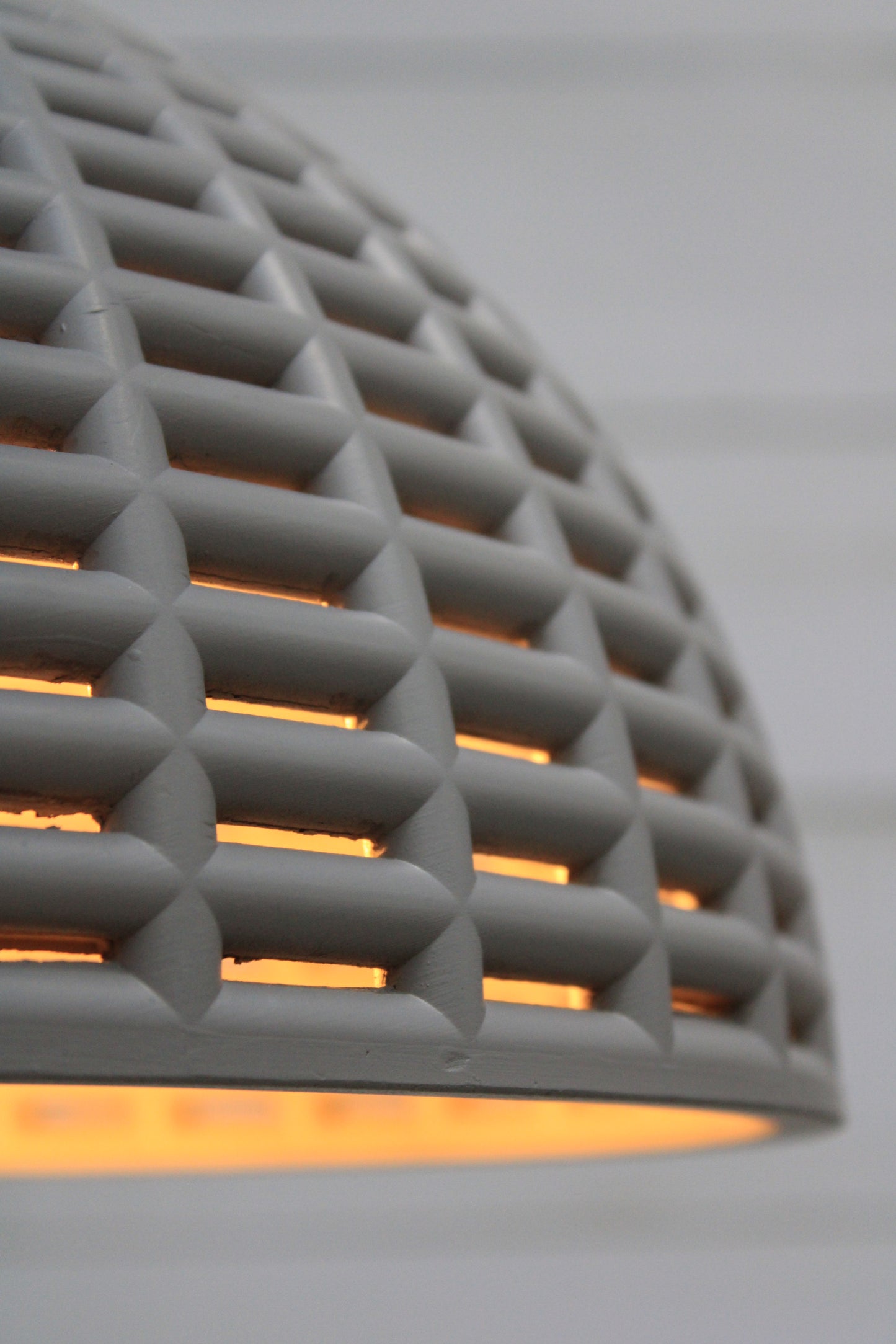 close up of Dakota Concrete Dome Pendant Light