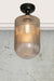 clear reeded glass shade with black ceiling rose