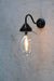 large size clear glass ball on steel sconce