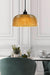 Amber glass pendant light with black cord