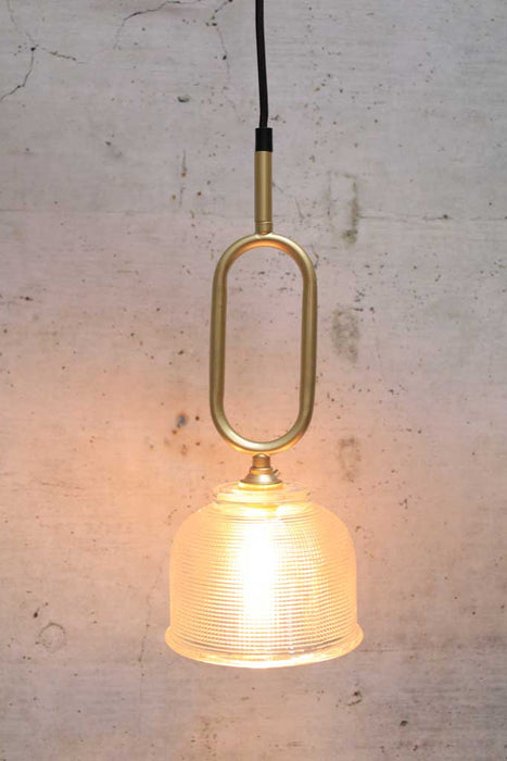 small clear shade with gold brass loop cord