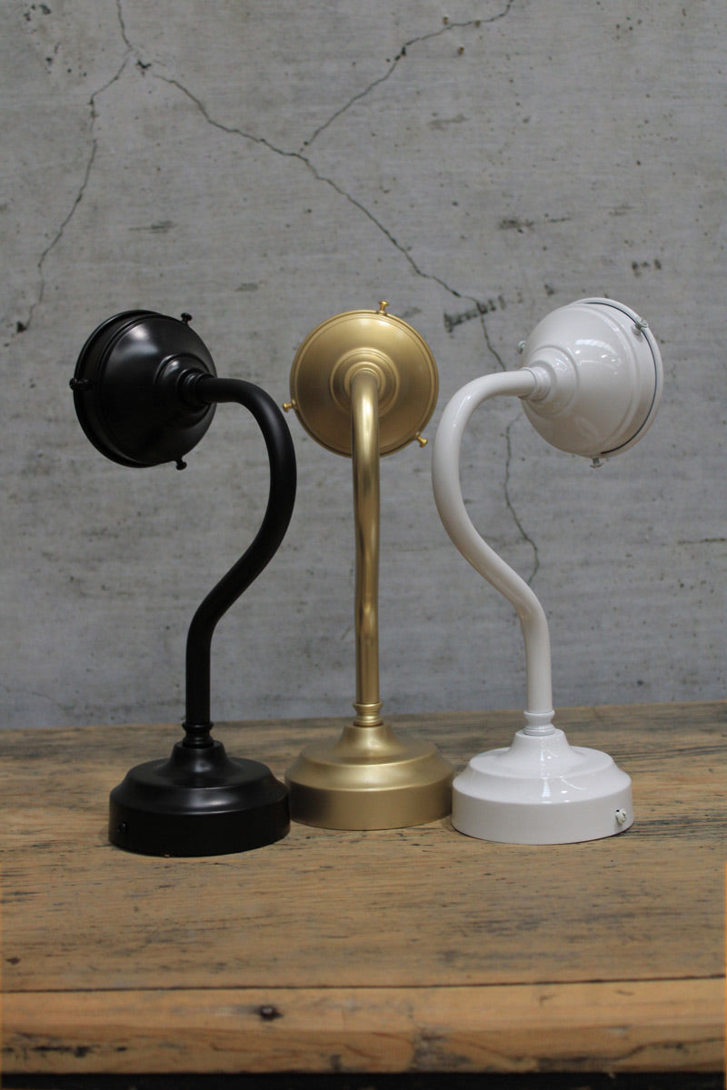 Gooseneck Exterior Wall Sconce with 3 ¼ Cup Cover in three finishes