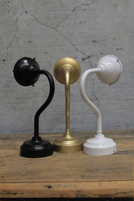 Gooseneck Exterior Wall Sconce with 3 ¼ Cup Cover in three finishes