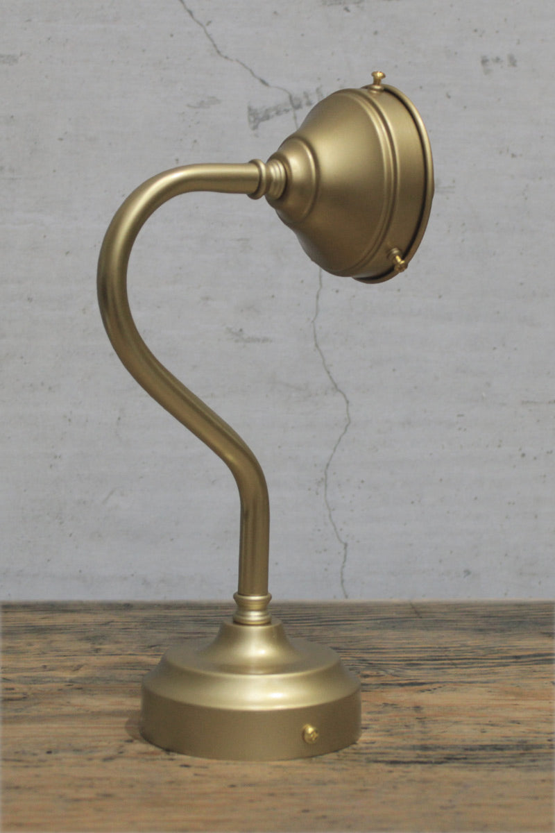 Gooseneck Exterior Wall Sconce with 3 ¼ Cup Cover in gold brass finish