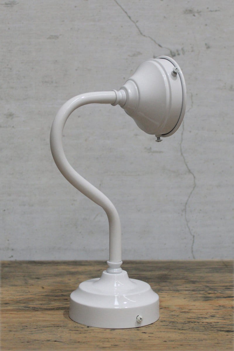 Gooseneck Exterior Wall Sconce with 3 ¼ Cup Cover in white  finish