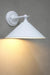 Small white cone wall light with white arm