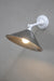 Small vintage steel cone wall light with white arm
