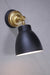 black shade with gold sconce