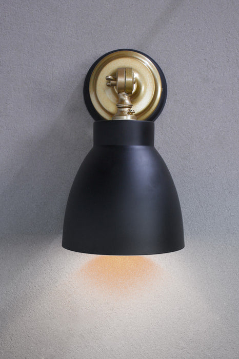black shade with gold sconce