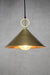 Large bright brass cone pendant light