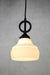 Opal glass pendant light with black dixon cord without disc