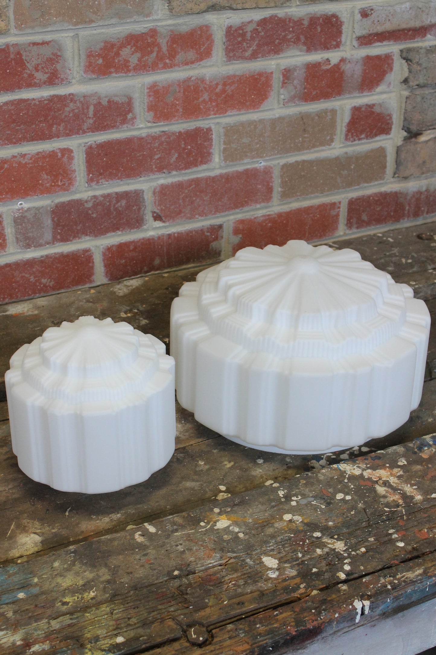 two deco glass shades only. Small and large