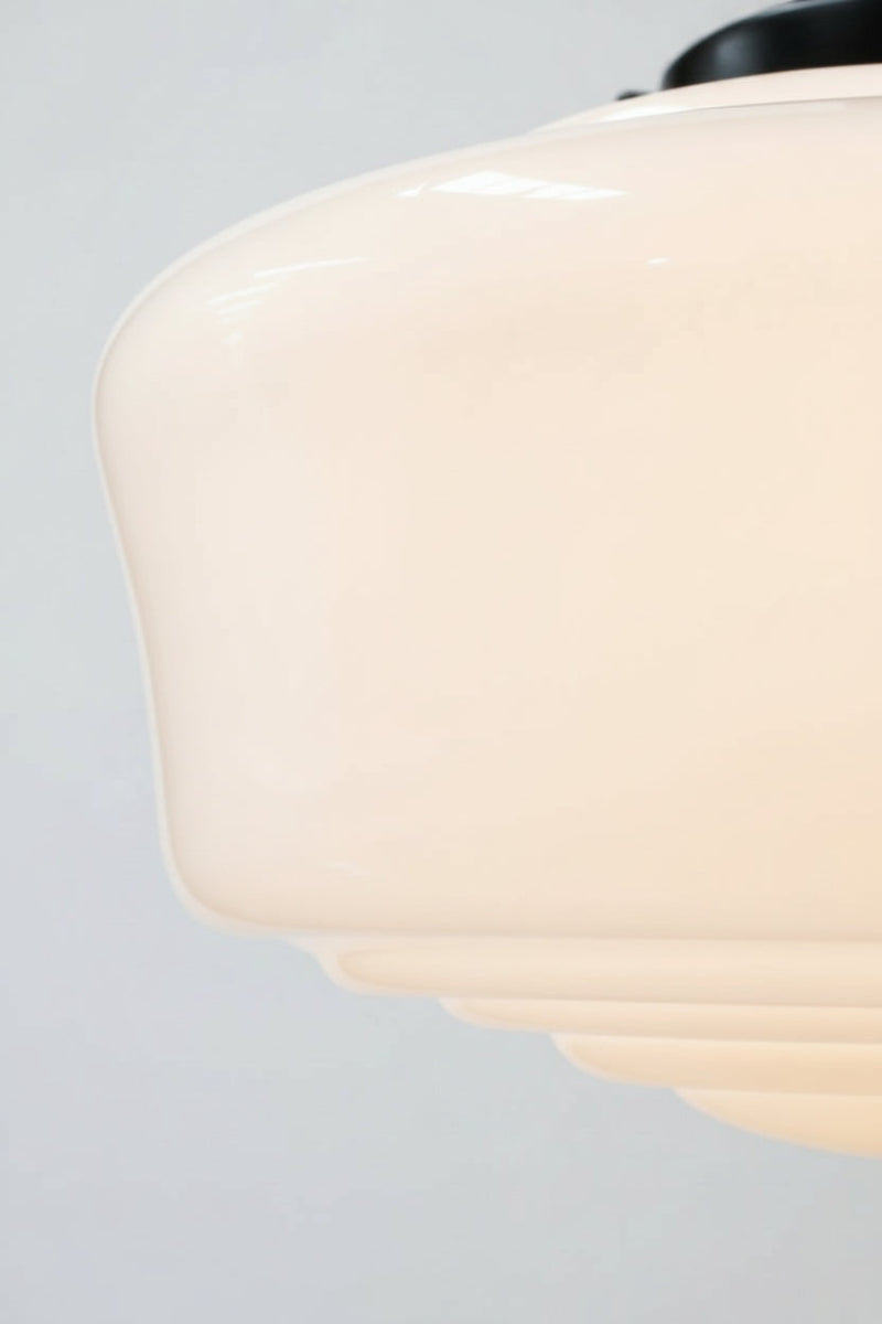 Close up of the opal glass shade