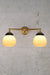 Michigan Open Glass Double Arm Wall Light Gold Small Shades