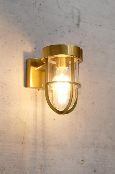 Maine Outdoor Wall Light in Gold/ brass