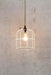 Large White Round Cage Light With Jute Cord