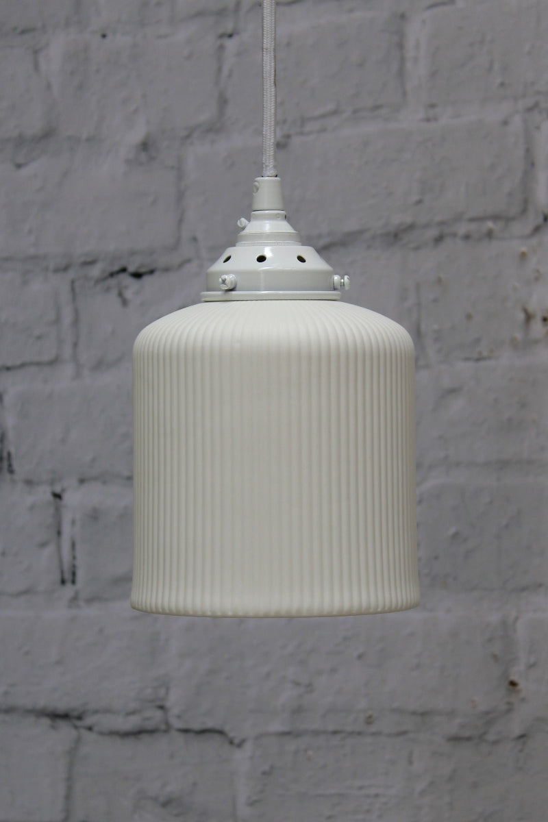 white ceramic shade on white fitings