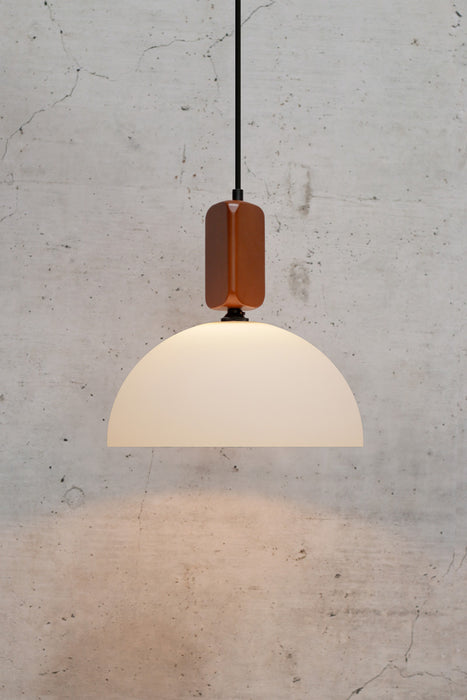 Homestead Woodtop Pendant Light with small shade